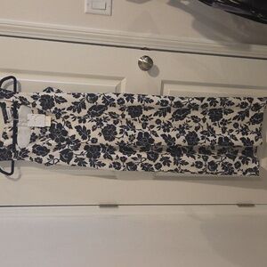 Commense Black and White Floral Midi Dress, Size S, NWT